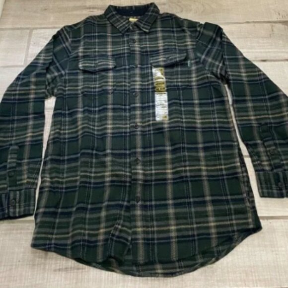NEW Woolrich Men's Brawny Flannel Shirt Dusty Olive Plaid Sz M Medium NWT - Picture 1 of 6